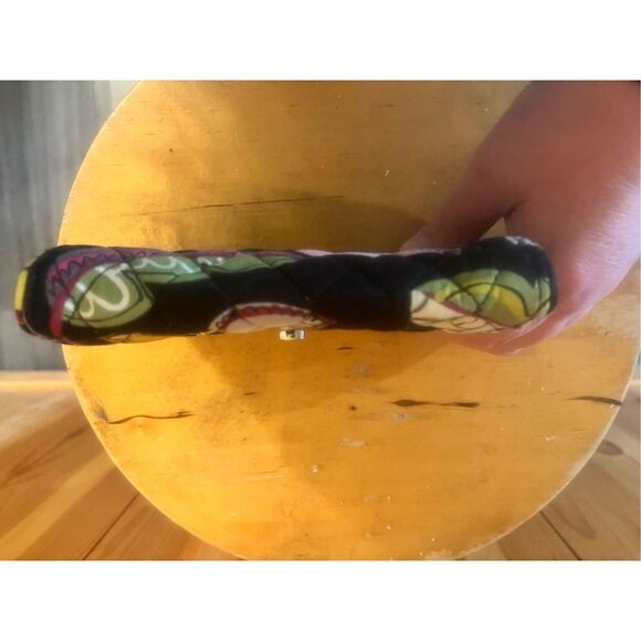 Vera Bradley pink purple black green floral quilted multi purpose clutch wallet - Picture 5 of 8